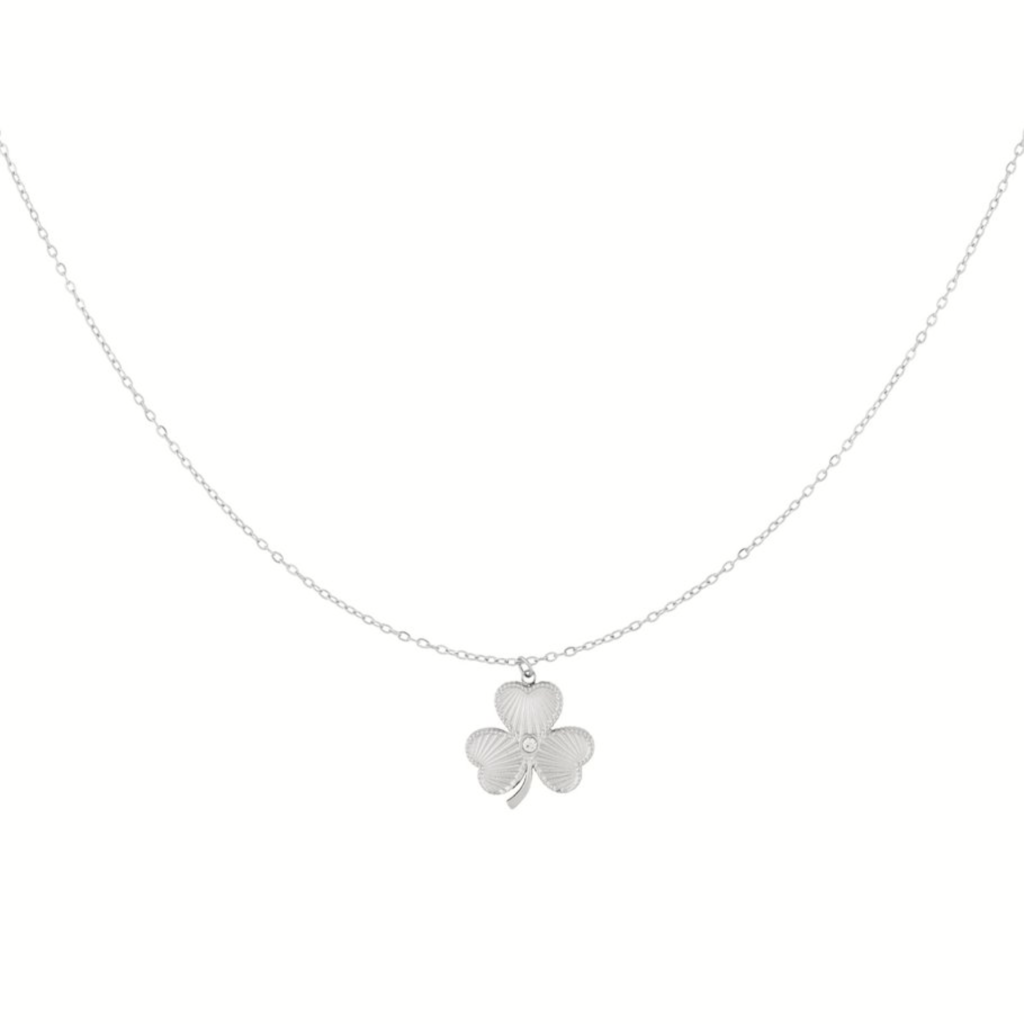 Náhrdelník s amuletem pro štěstí z oceli - stříbrný+